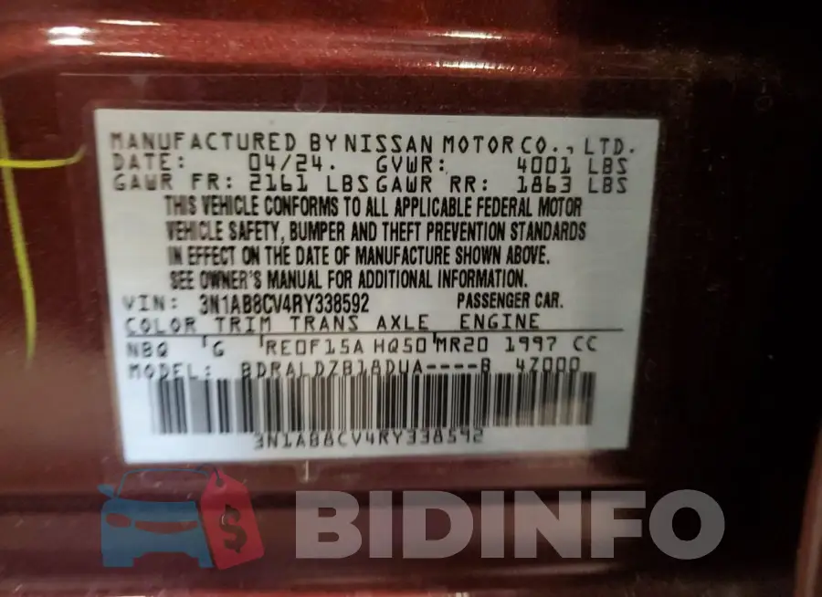 3N1AB8CV4RY338592 Photo# 12