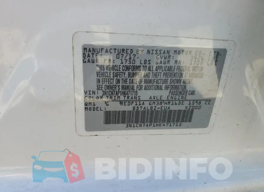 3N1CN7AP1HK471715 Photo# 13