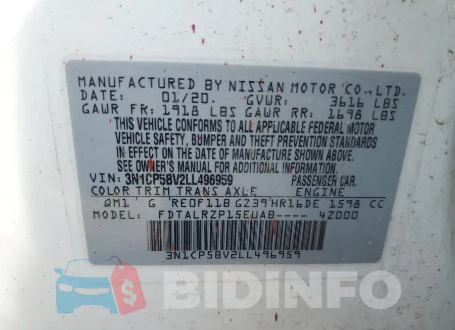 3N1CP5BV2LL496959 Photo# 12