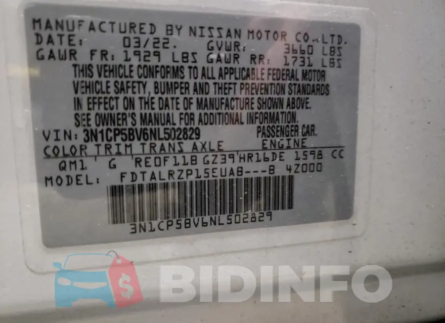 3N1CP5BV6NL502829 Photo# 13