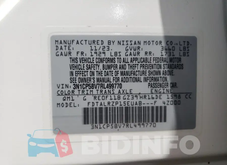3N1CP5BV7RL499770 Photo# 12