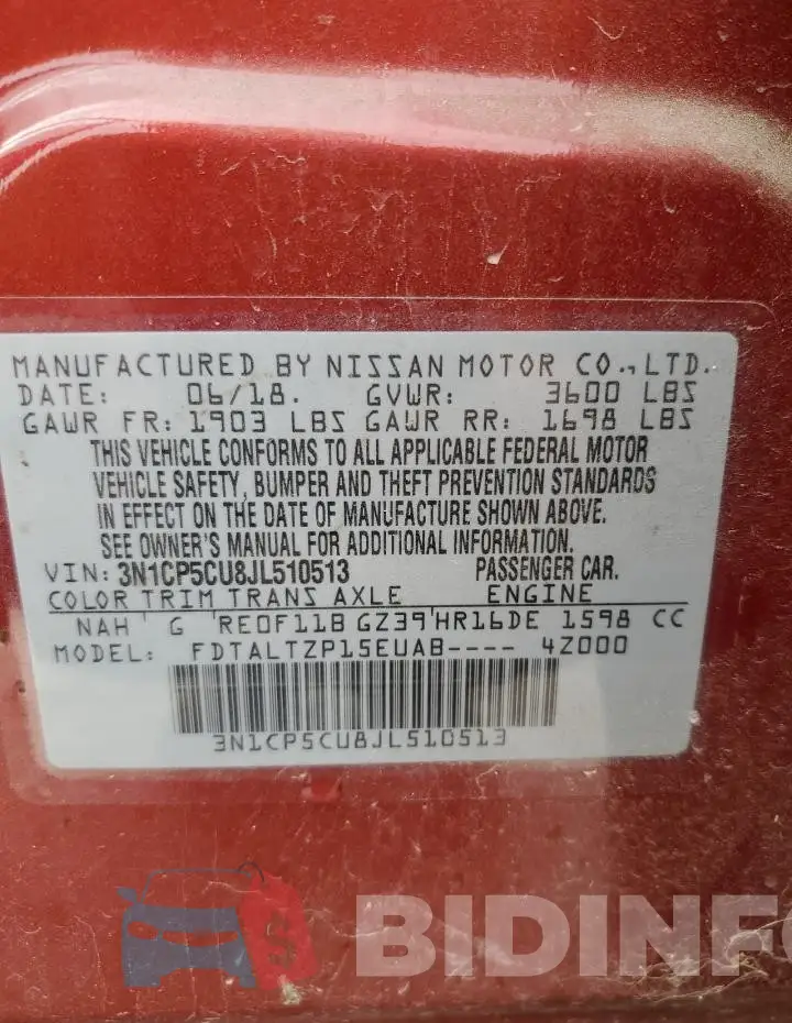 3N1CP5CU8JL510513 Photo# 13