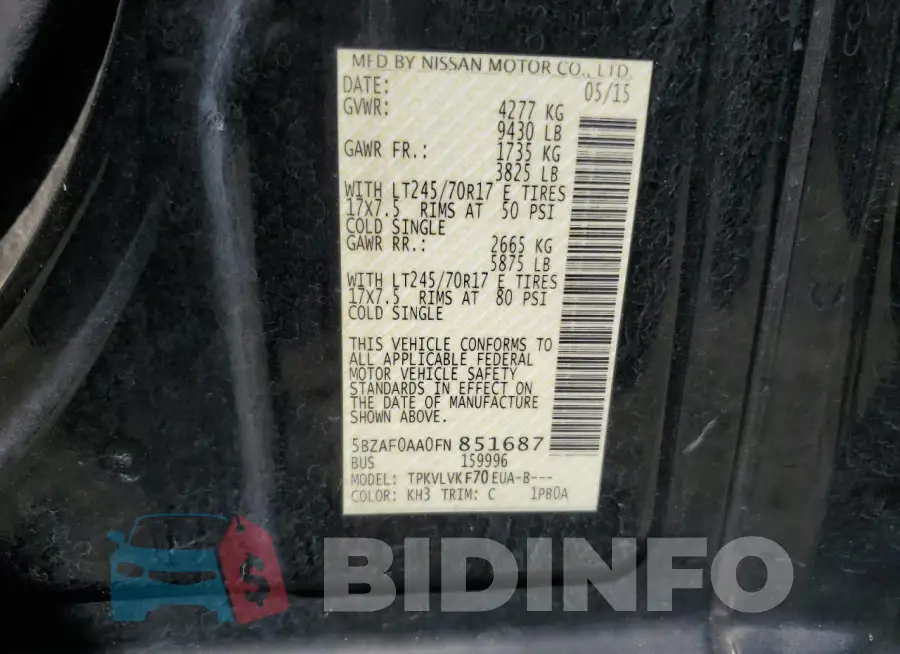 5BZAF0AA0FN851687 Photo# 13
