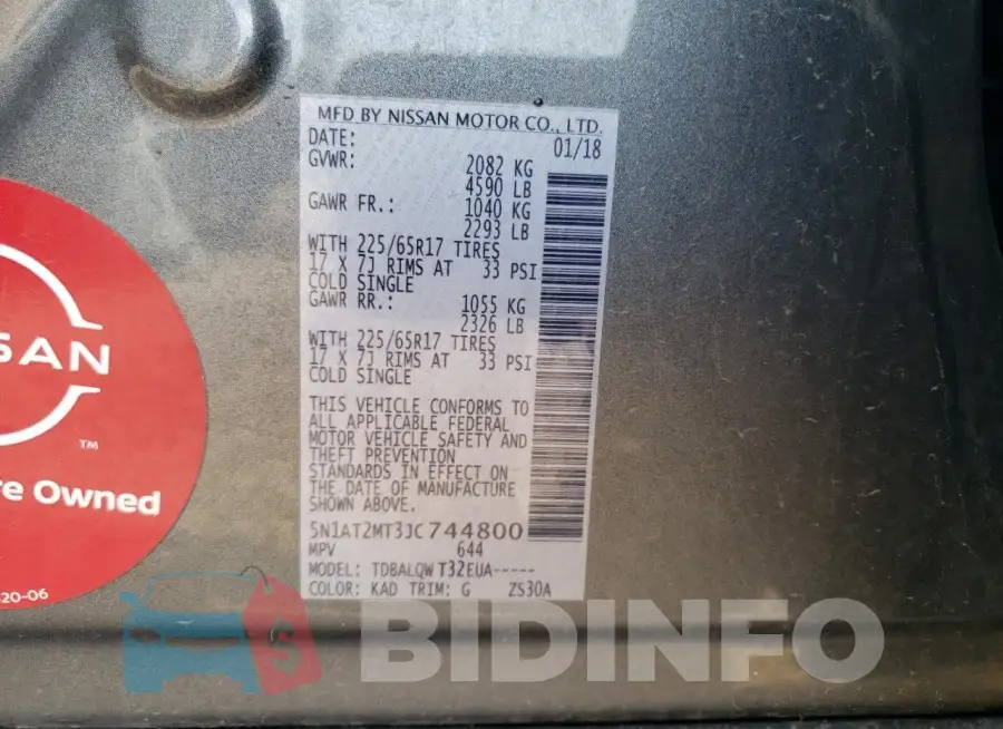 5N1AT2MT3JC744800 Photo# 12