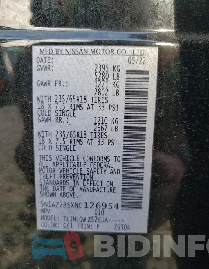 5N1AZ2BSXNC126954 Photo# 13