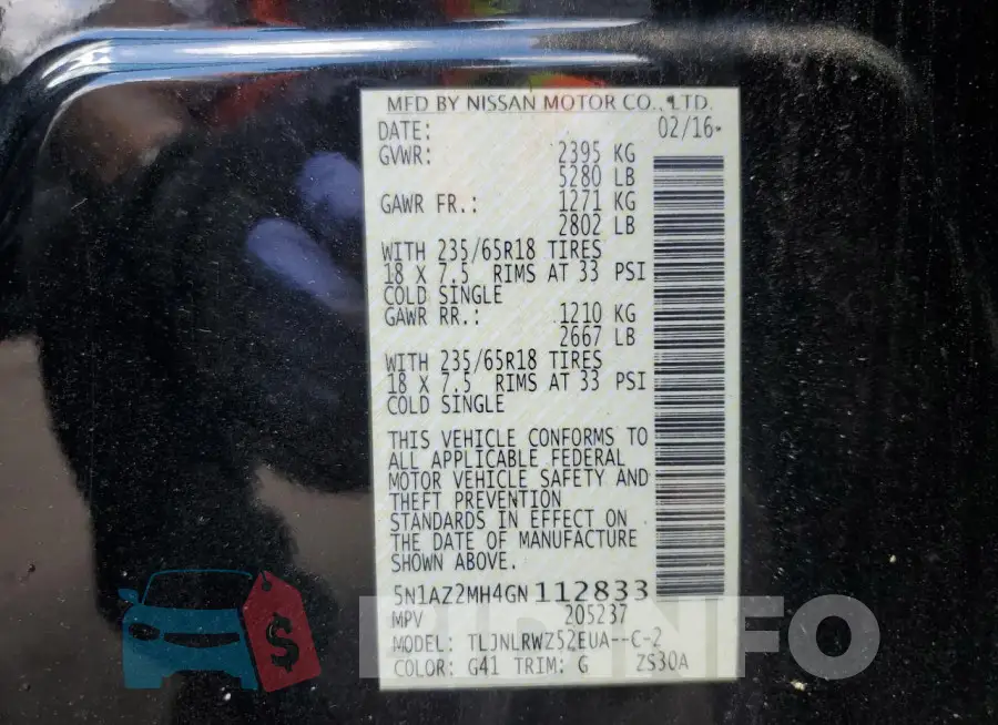 5N1AZ2MH4GN112833 Photo# 13