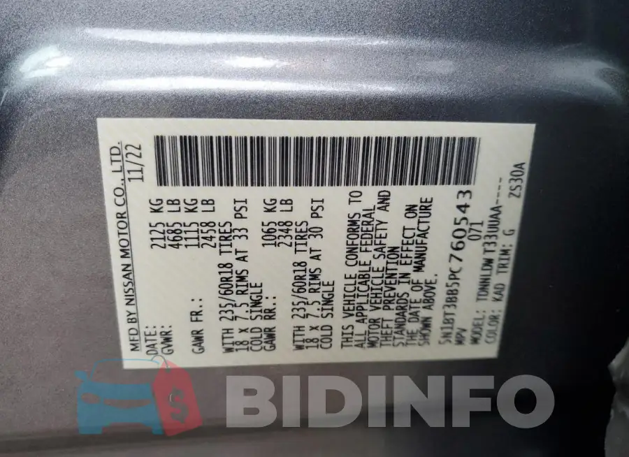 5N1BT3BB5PC760543 Photo# 13