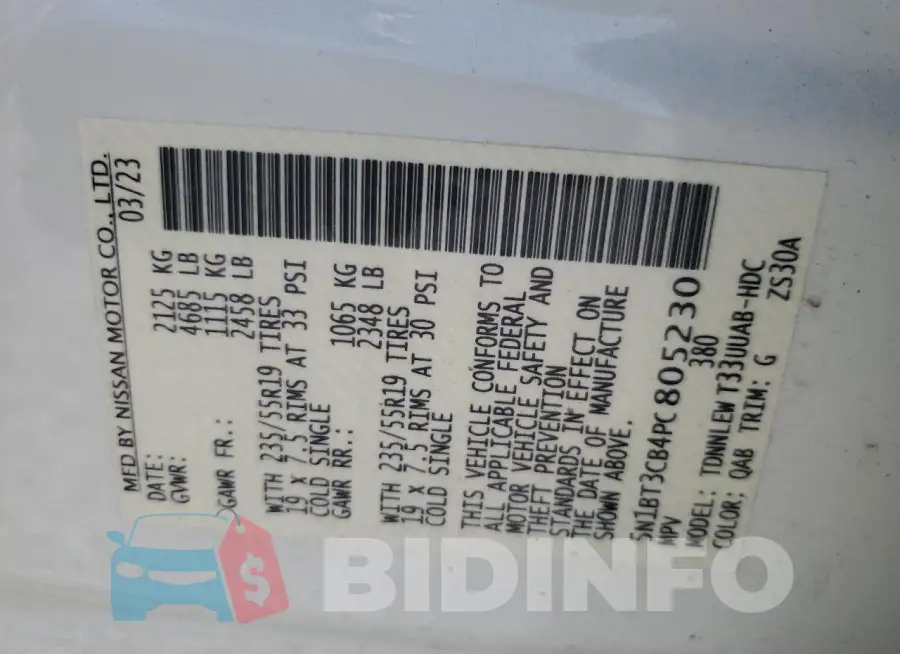 5N1BT3CB4PC805230 Photo# 13