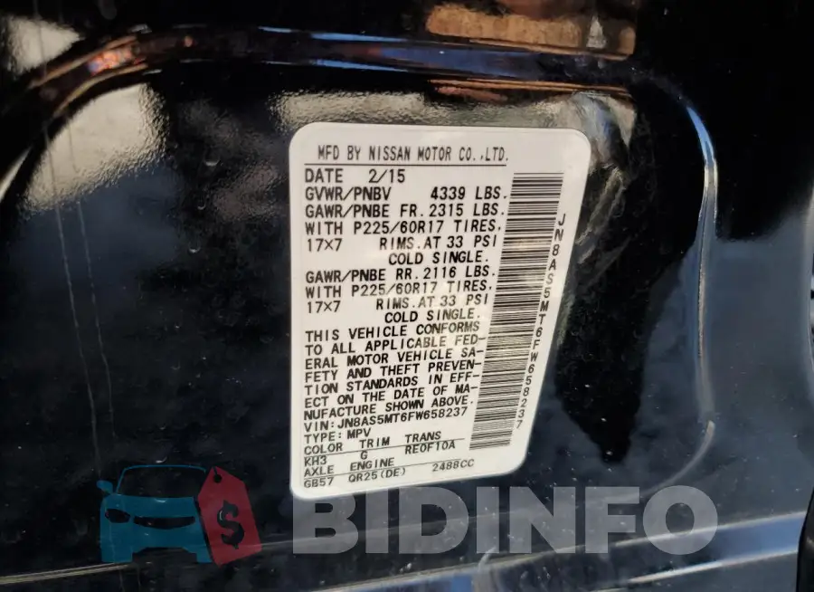 JN8AS5MT6FW658237 Photo# 13