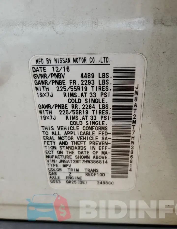 JN8AT2MT7HW386814 Photo# 13