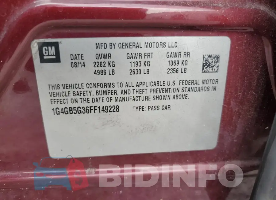 1G4GB5G36FF149228 Photo# 13