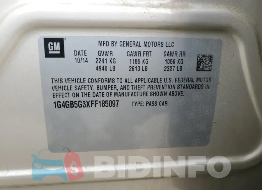 1G4GB5G3XFF185097 Photo# 12