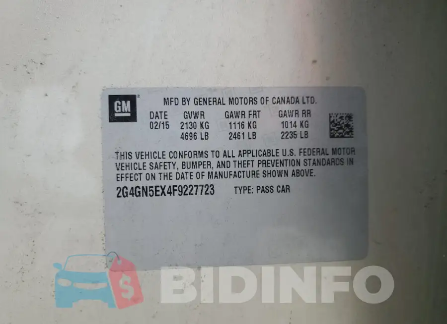 2G4GN5EX4F9227723 Photo# 12