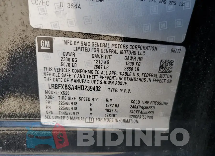 LRBFXBSA4HD239402 Photo# 13