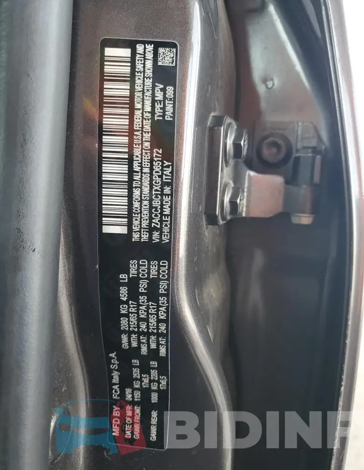 ZACCJBCTXGPD65172 Photo# 12