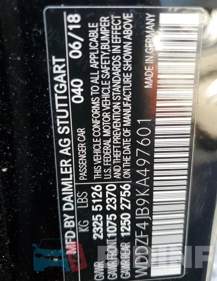 WDDZF4JB9KA497601 Photo# 12