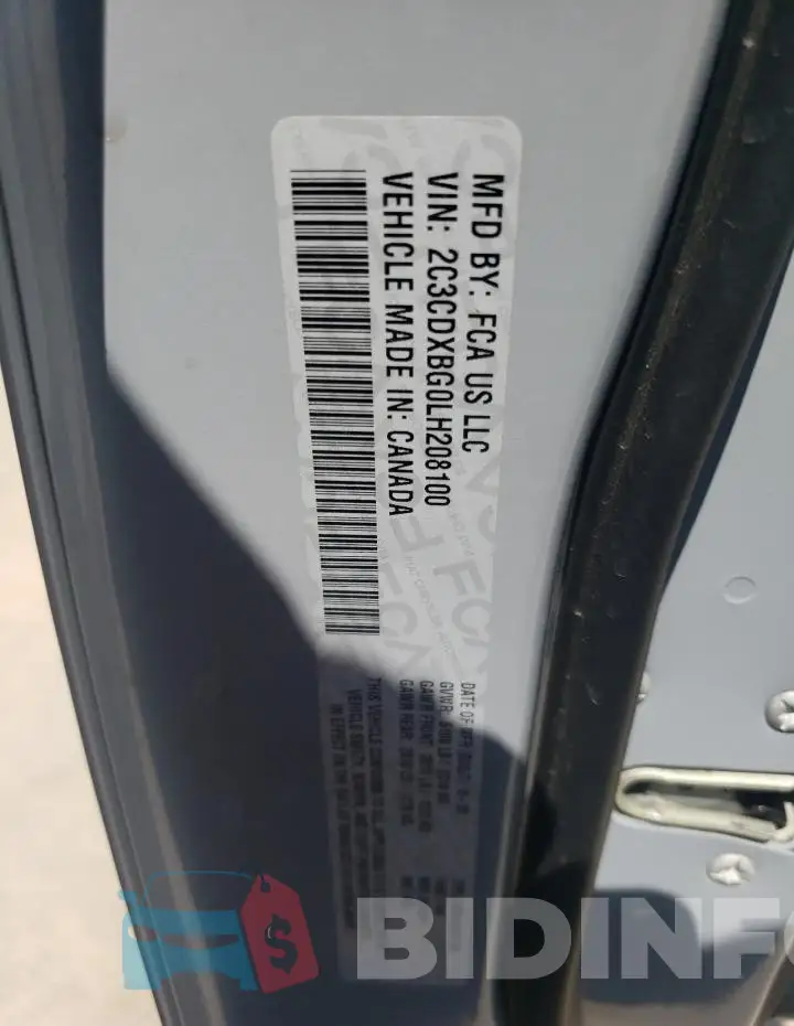 2C3CDXBG0LH208100 Photo# 12