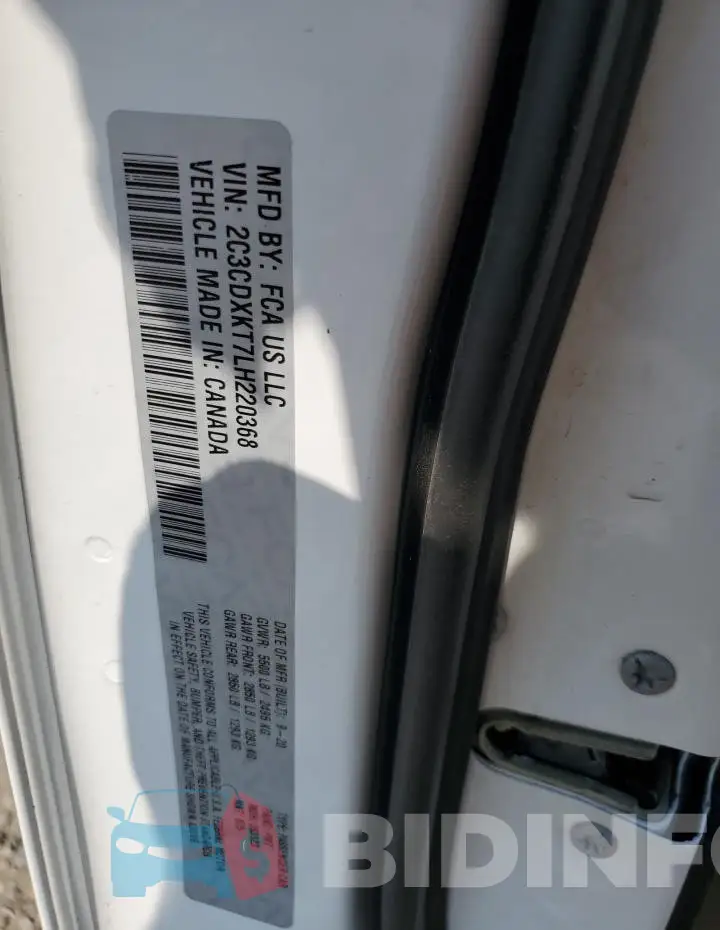 2C3CDXKT7LH220368 Photo# 12