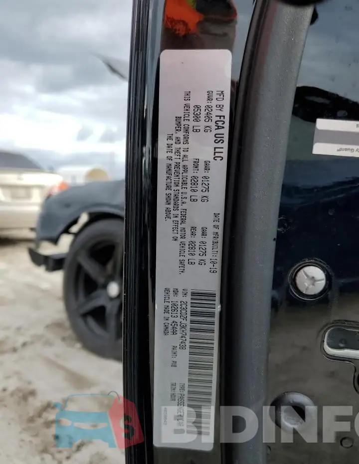 2C3CDZFJ3KH747438 Photo# 13