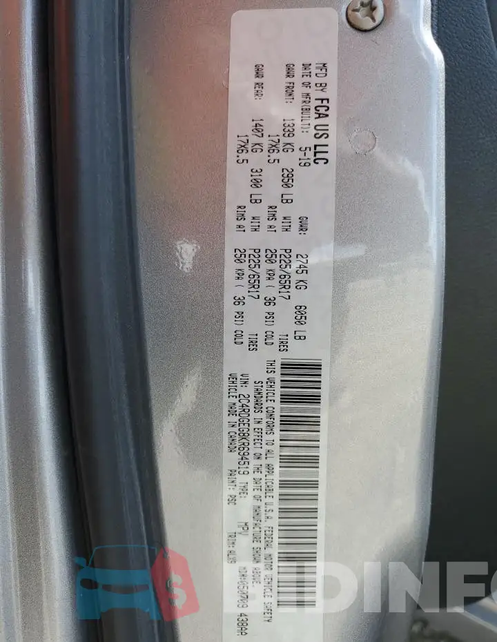 2C4RDGEG8KR694519 Photo# 13