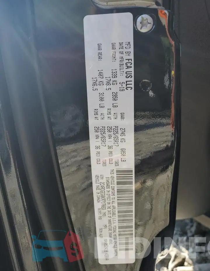 2C4RDGEG8KR717023 Photo# 13