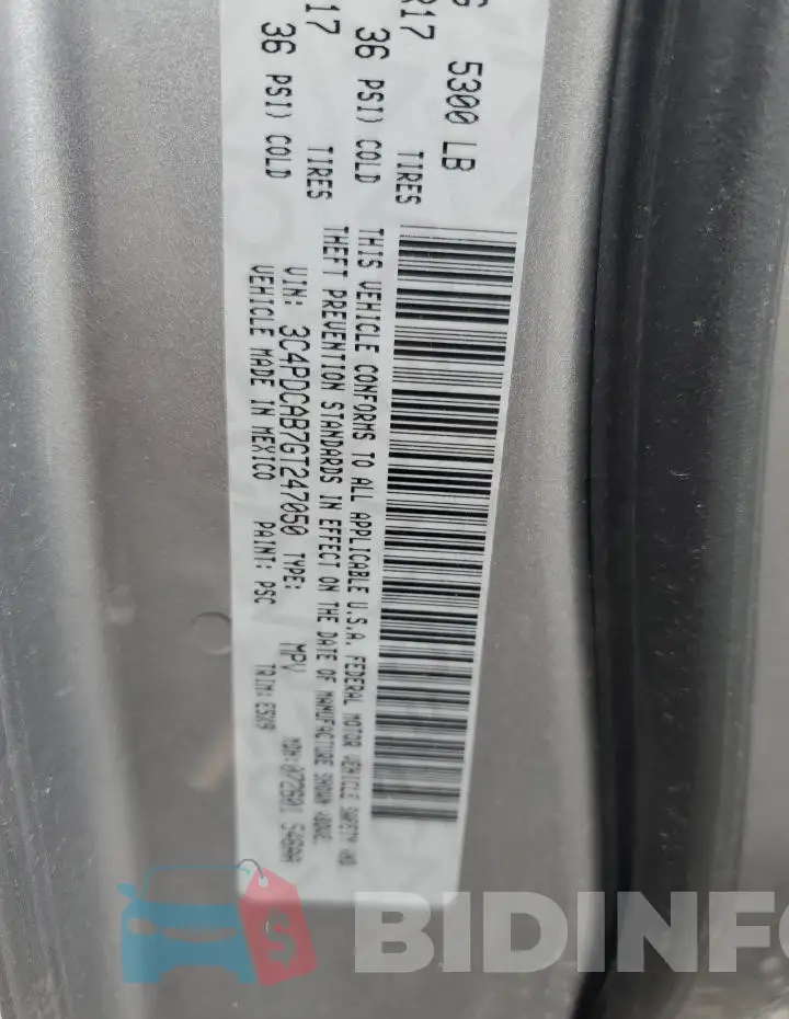 3C4PDCAB7GT247050 Photo# 13