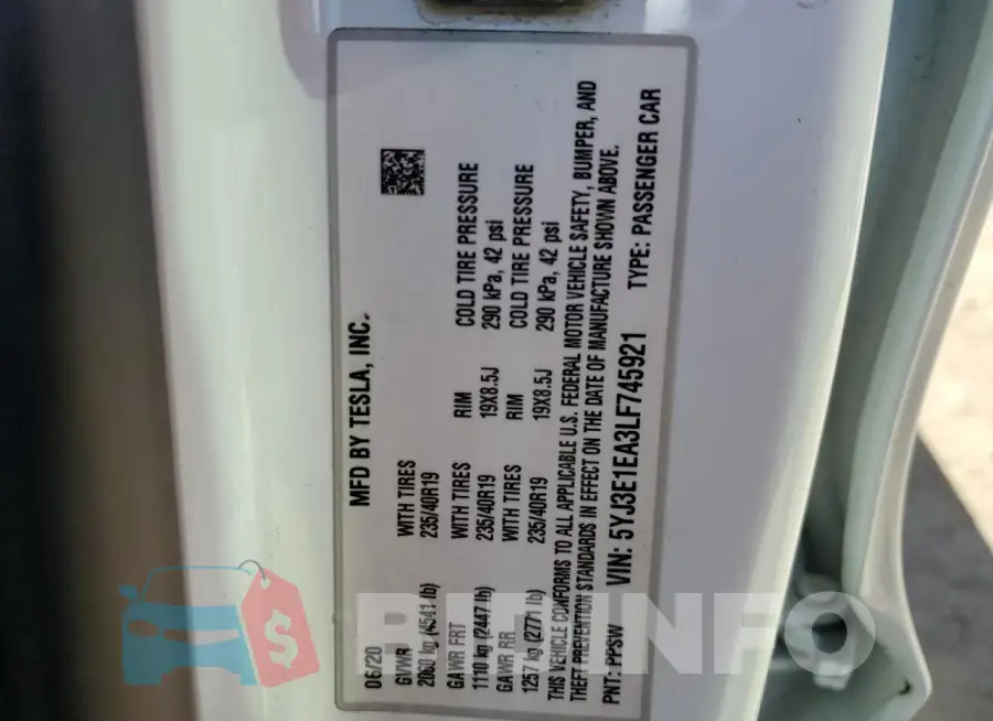 5YJ3E1EA3LF745921 Photo# 13