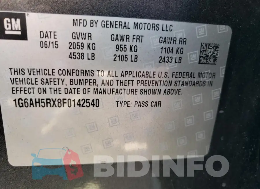 1G6AH5RX8F0142540 Photo# 13