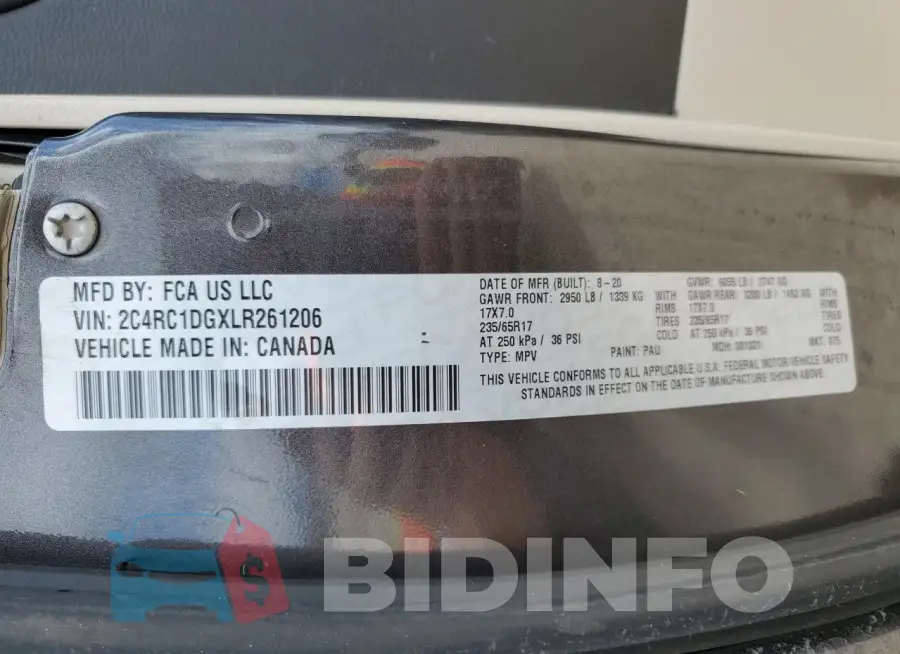 2C4RC1DGXLR261206 Photo# 13