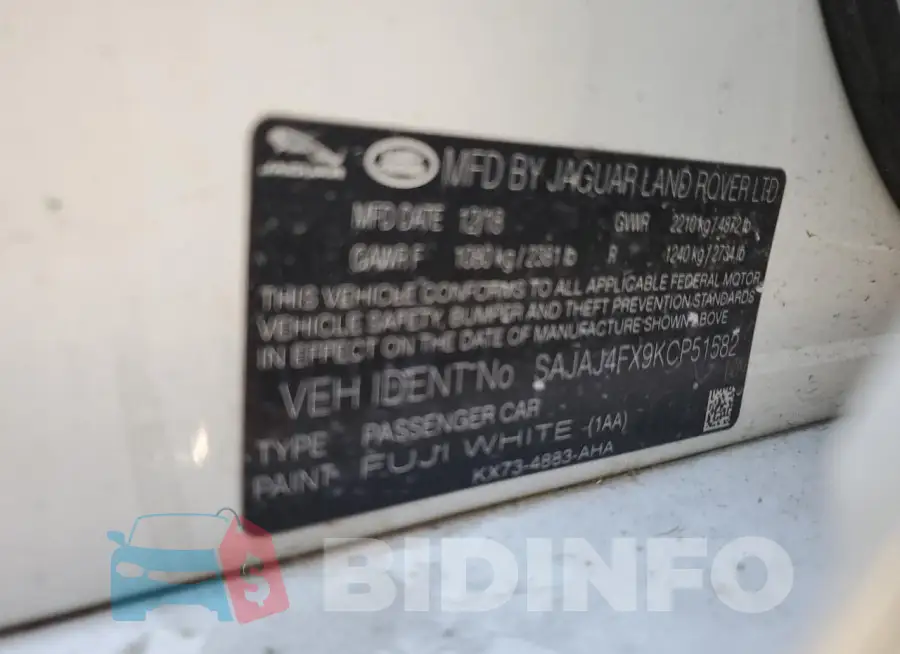 SAJAJ4FX9KCP51582 Photo# 12