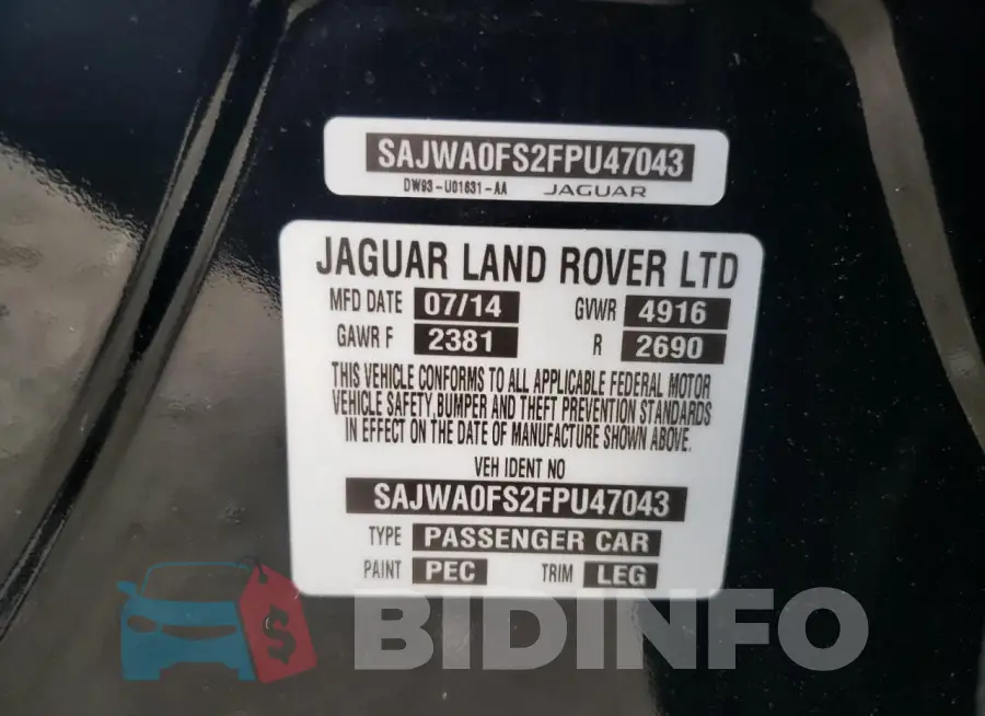 SAJWA0FS2FPU47043 Photo# 12