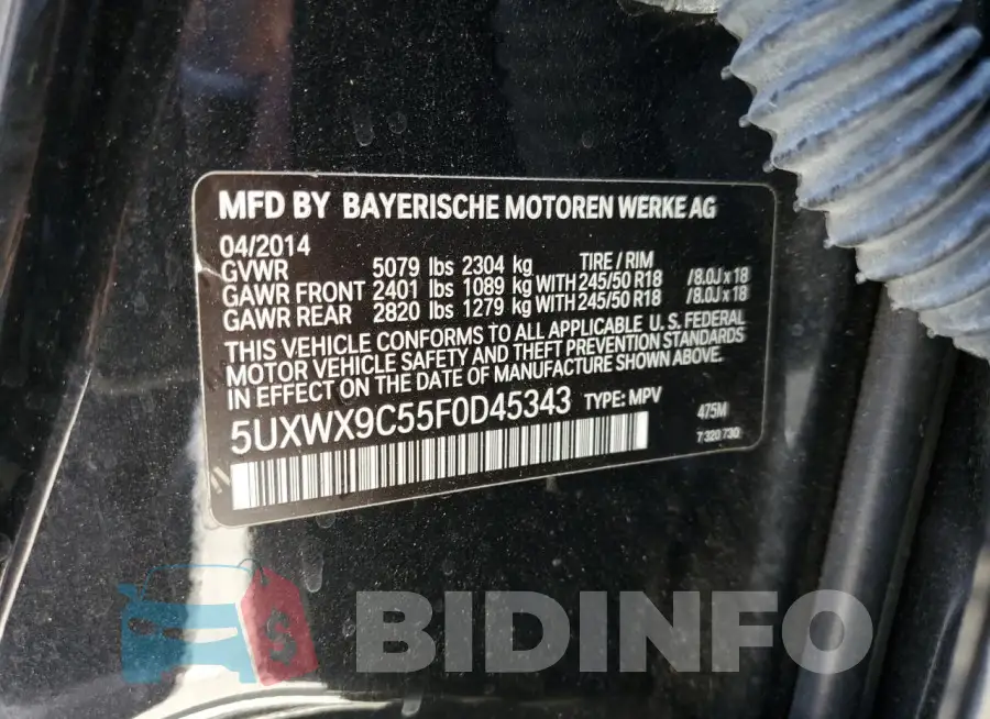 5UXWX9C55F0D45343 Photo# 13