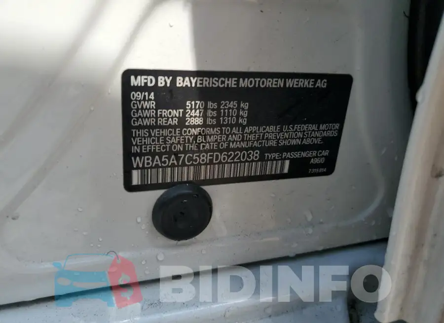 WBA5A7C58FD622038 Photo# 12
