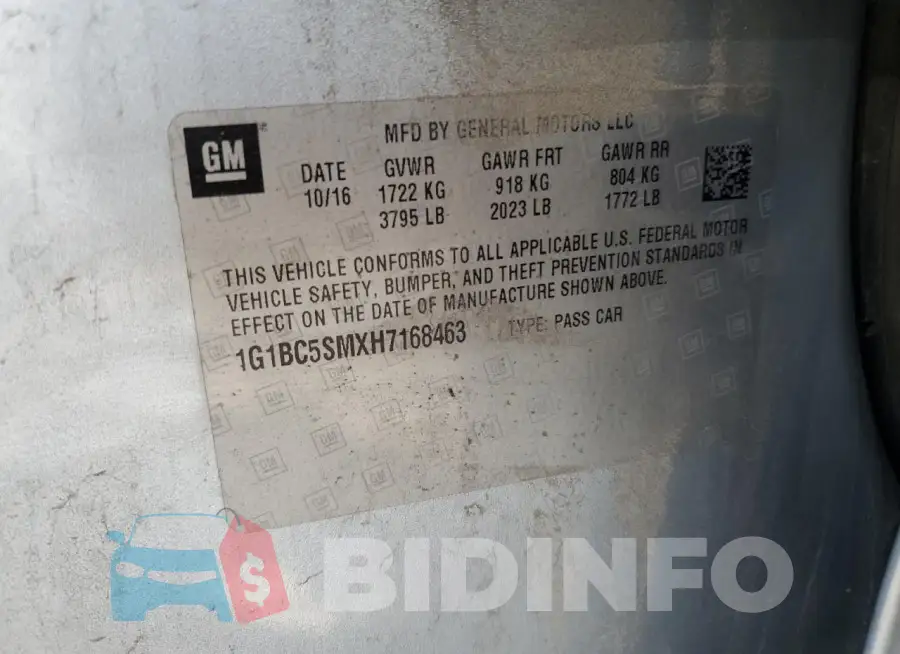 1G1BC5SMXH7168463 Photo# 12