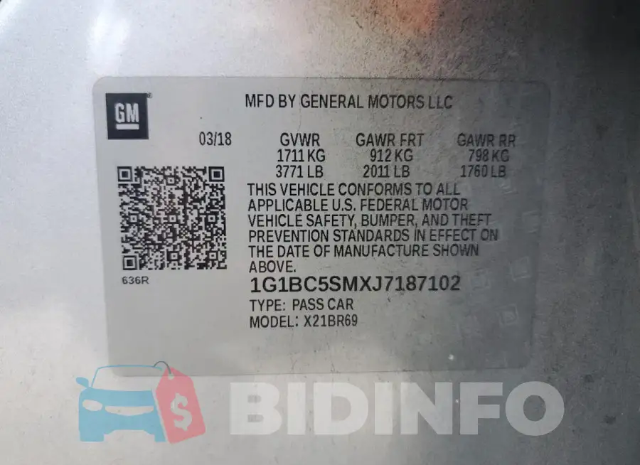 1G1BC5SMXJ7187102 Photo# 12