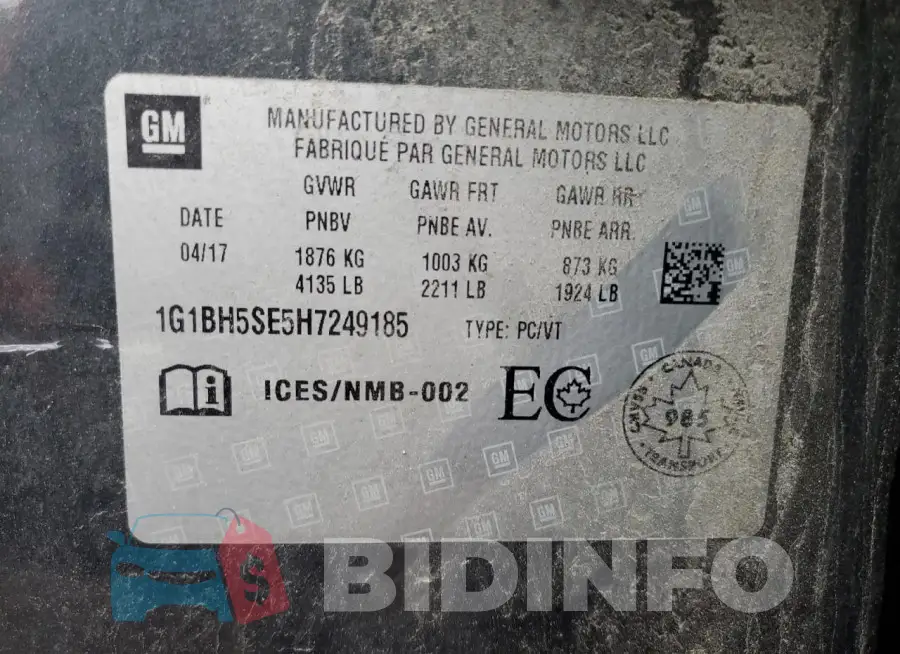 1G1BH5SE5H7249185 Photo# 12