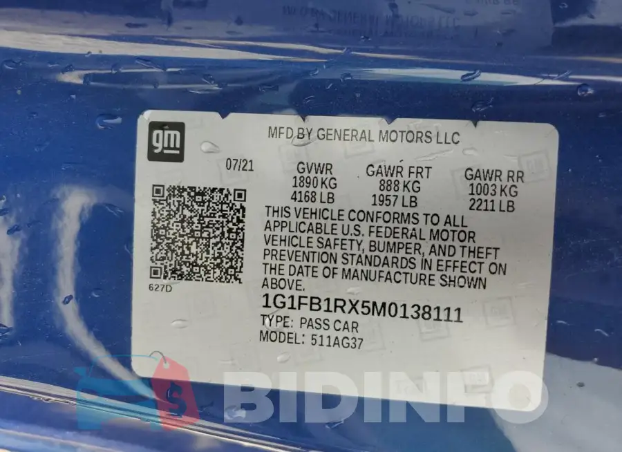 1G1FB1RX5M0138111 Photo# 13