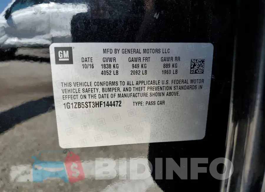 1G1ZB5ST3HF144472 Photo# 13