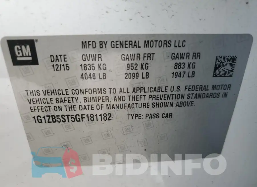 1G1ZB5ST5GF181182 Photo# 12