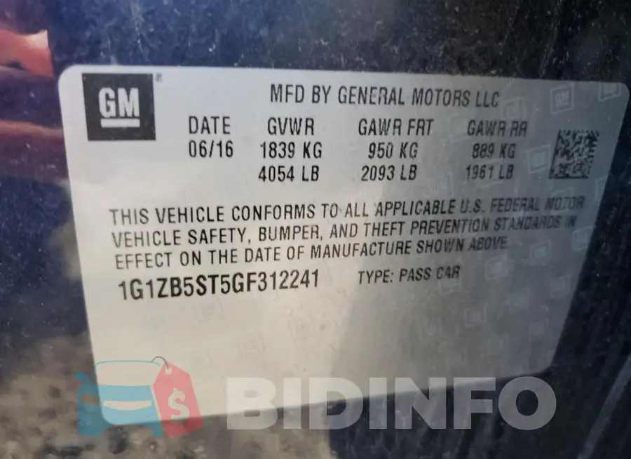1G1ZB5ST5GF312241 Photo# 12