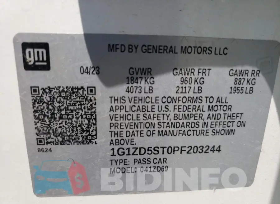 1G1ZD5ST0PF203244 Photo# 12