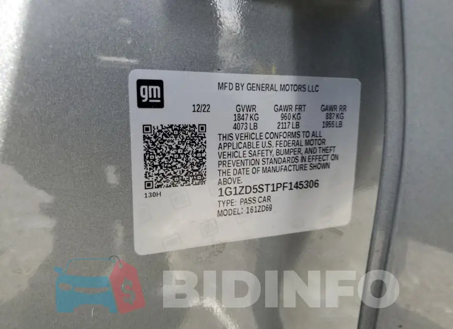 1G1ZD5ST1PF145306 Photo# 12