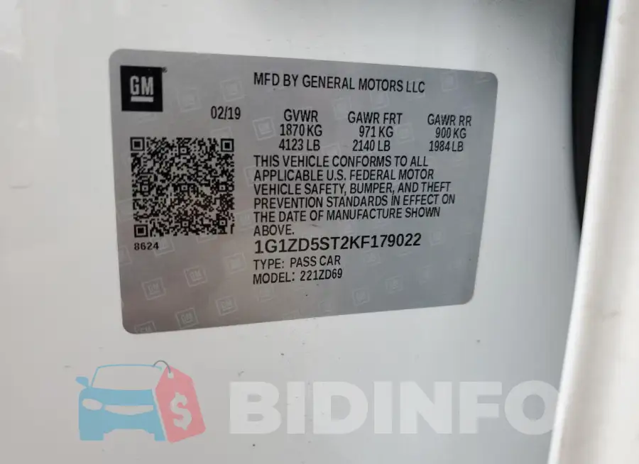 1G1ZD5ST2KF179022 Photo# 12
