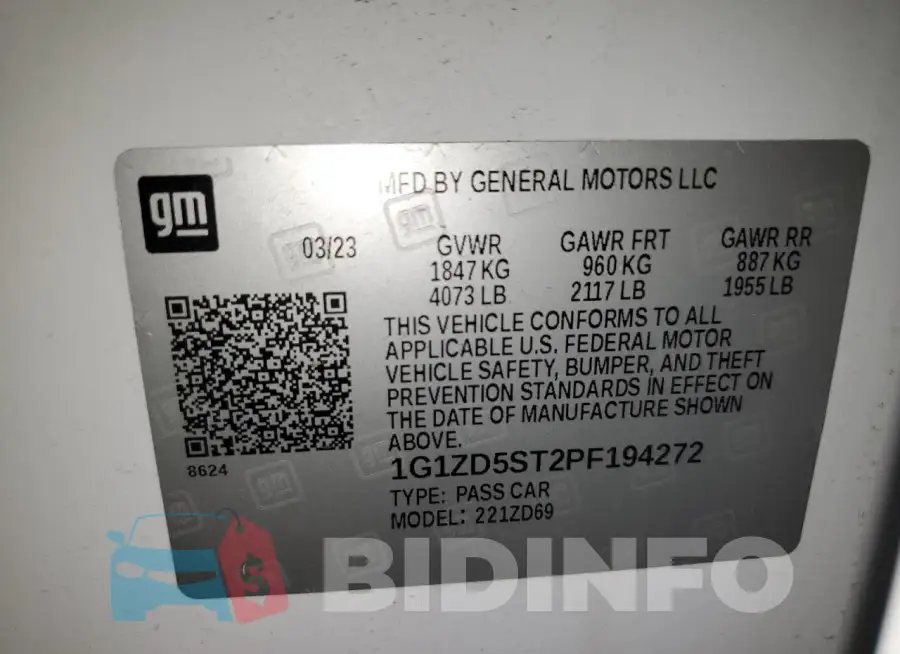 1G1ZD5ST2PF194272 Photo# 12