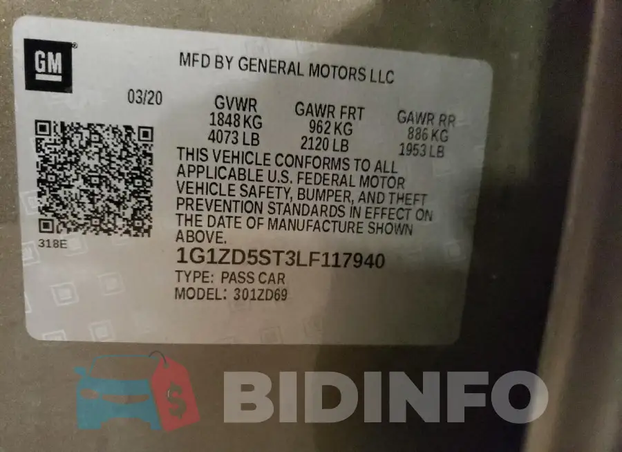 1G1ZD5ST3LF117940 Photo# 13