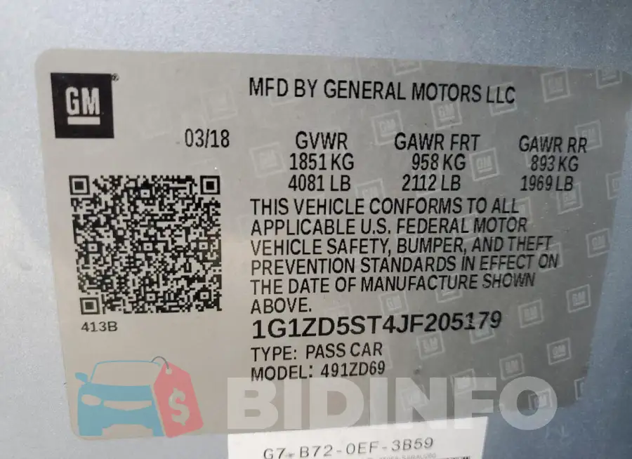 1G1ZD5ST4JF205179 Photo# 12