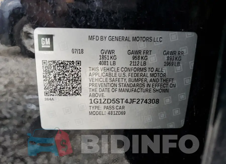 1G1ZD5ST4JF274308 Photo# 12