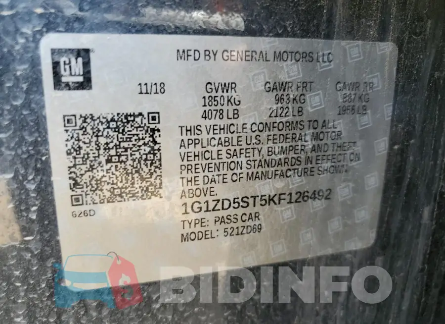 1G1ZD5ST5KF126492 Photo# 12