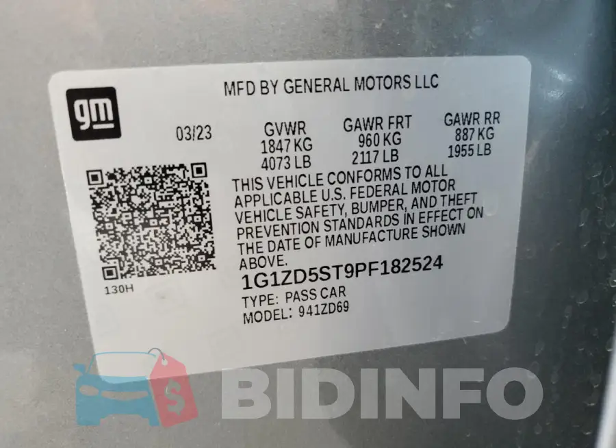1G1ZD5ST9PF182524 Photo# 13