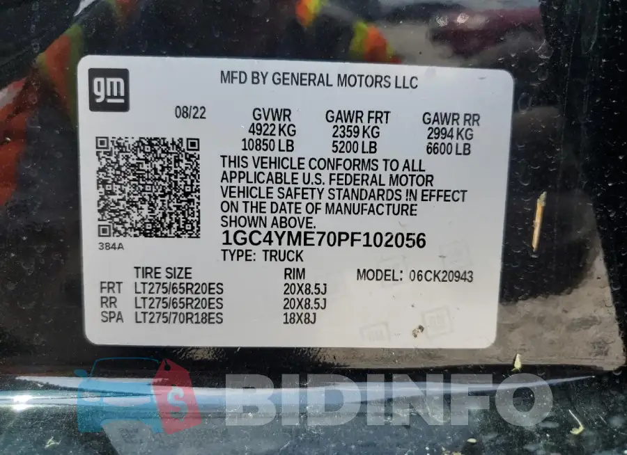 1GC4YME70PF102056 Photo# 12